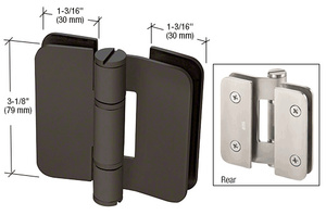 CRL Oil Rubbed Bronze Zurich 07 Series Glass-to-Glass Inline Outswing Hinge