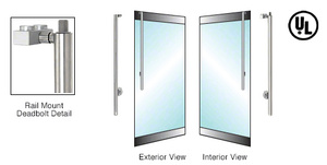 CRL-Blumcraft® Polished Stainless Right Hand Rail Mount Keyed Access "JS" Deadbolt Exterior Handle for 3/4" Glass