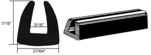 CRL Glass and Acrylic Setting Rubber Channel 3/16" Material - 27/64" Base Width