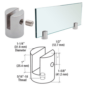 CRL Satin Chrome Slot Mount Standoff for 1/4" Panels