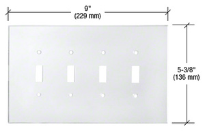 CRL Clear Quad Toggle Acrylic Mirror Plate