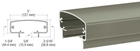 CRL Beige Gray 400 Series 241" Top Rail