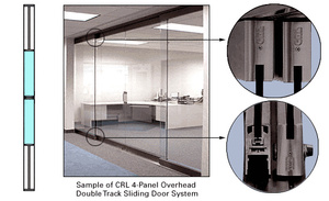CRL Black Bronze Anodized 2-Panel Overhead Single Track Sliding Door System