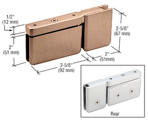 CRL Brushed Bronze Top or Bottom Mount Pivot Hinge with Attached U-Clamp