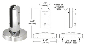 CRL Surface Mount Friction Fit Spigot, Round, Polished Stainless Steel Finish