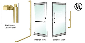 CRL-Blumcraft® Satin Brass Right Hand Reverse Rail Mount Keyed Access 'H' Exterior, Top Securing Panic Handle