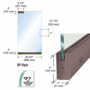 CRL Black/Bronze Anodized Dry Glazed Frameless Glass 3' BP-Style Single Door Only Kit - with Lock