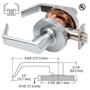 CRL Brushed Chrome Passage Heavy-Duty Grade 1 Lever Lockset