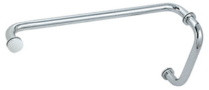 CRL Polished Chrome 8" Pull Handle and 18" Towel Bar BM Series Combination With Metal Washers