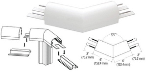 CRL Sky White 300 Series Top Cap 135º Corner