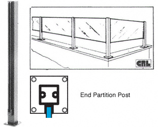 CRL Satin Anodized Air Space End Custom Design Series Partition Post | CRL