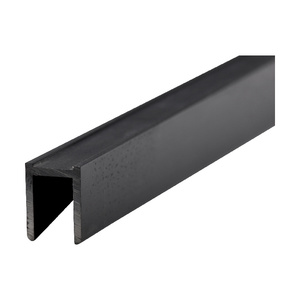 Matte Black 95" (2.49 m) High Profile Aluminum Glazing Channel for 3/8" Glass