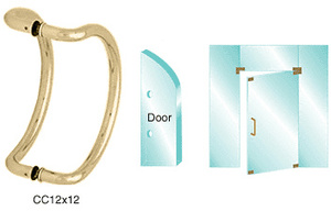 CRL Brass 12" Glass Mounted Curved Pull Handle