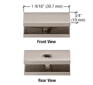 CRL Brushed Nickel No-Drill Fixed Panel Glass Clamp