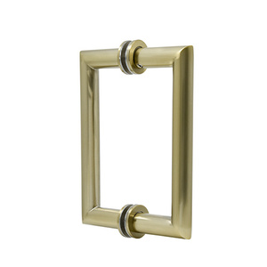 CRL Brushed Bronze 6" MT Series Round Tubing Mitered Corner Back-to-Back Pull Handle