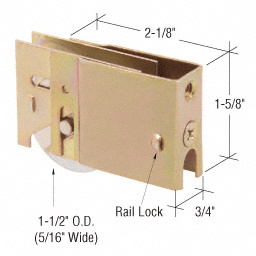 CRL 1-1/2" Steel Sliding Glass Door Roller with 3/4" Wide Housing