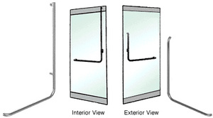 CRL-Blumcraft® Brushed Stainless Right Hand Reverse Rail Mount "B" Exterior Top Securing Dummy Handle