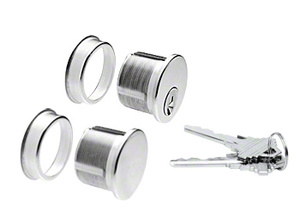 CRL Polished Stainless Keyed Cylinder and Dummy Combo