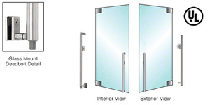 CRL-Blumcraft® Brushed Stainless Right Hand Reverse Glass Mount Keyed Access 'KS' Exterior Bottom Securing Deadbolt Handle