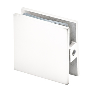 Gloss White 2" x 2" (51 x 51 mm) Wall Mount Designer Series Glass Clip