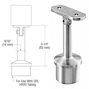 CRL Brushed Stainless Post Mounted Adjustable Flat Saddle Hand Rail Supports