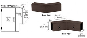 CRL Oil Rubbed Bronze 135 Degree "Sleeve Over" Glass Clamp