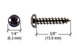CRL Black Mounting Screw for Hinges and Magnetic Glass Door Latches