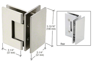 CRL Satin Nickel Vienna 092 Series 90 Degree Glass-to-Glass Hinge