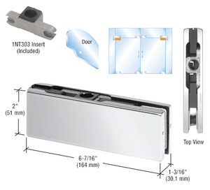 CRL Polished Stainless Top Door Patch Fitting with 1NT303 Insert