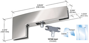 CRL Polished Stainless Sidelite Mounted Transom Curved Patch