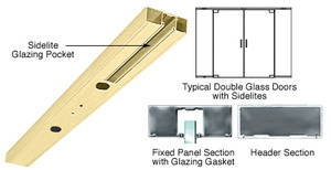 CRL Satin Brass 4" One Pocket Double Sided Door Header Custom Length
