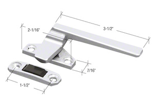 CRL Aluminum Right Hand Casement Window Locking Handle With 1-1/2" Screw Holes