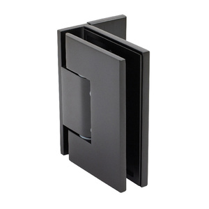 CRL Matte Black Melbourne Wall Mount Offset Plate with Cover Plate Hinge