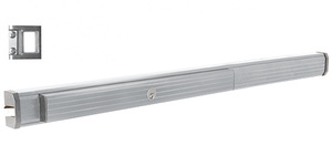 CRL Jackson® 1295 Push Pad Rim Panic Exit Device - 'S' Type Strike, 48", Satin Aluminum with Cylinder Dogging