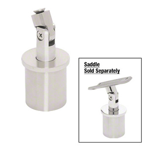 CRL 316 Brushed Stainless 1.9" Round Post Vertically / Swivel Head Adjustable Post Cap for Saddles