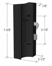 CRL Black Plastic Hook - Style Surface Mount Handle 3-7/8" Screw Holes