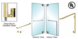 CRL-Blumcraft® Satin Brass Right Hand Swing Glass Mount Keyed Access "A" Exterior Bottom Securing Deadbolt Handle