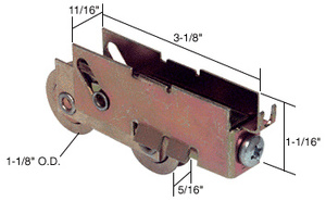 CRL 1-1/8" Tandem Sliding Glass Door Roller with 11/16" Wide Housing for Pacific Doors Bulk (10) Pack