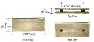 CRL Brushed Bronze Square 180 Degree Glass-to-Glass Clamp