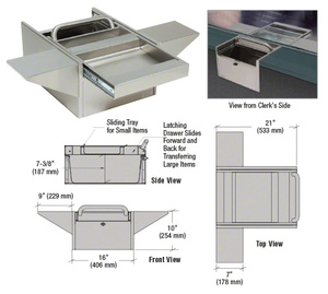 CRL Brushed Stainless Deep Transaction Drawer With Cash Tray