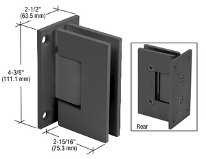 CRL Matte Black Victoria 5 Degree Pre-Set Wall Mount Full Back Plate Hinge