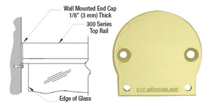 CRL Pre-Treated Aluminum 300 Series Wall Mount End Cap