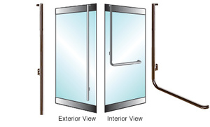 CRL-Blumcraft® Oil Rubbed Bronze Left Hand Reverse Rail Mount 'FS' Exterior Dummy Handle for 3/4" Glass