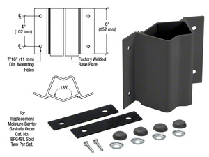 CRL Matte Black Inside 135 Degree Fascia Mounted Bracket