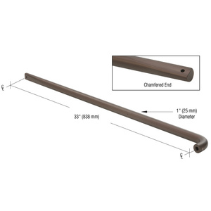 CRL Bronze Astral II Solid Push Bar for 33" Double Acting Doors