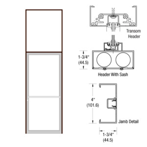 CRL-U.S. Aluminum Bronze Black Anodized 1-3/4 x 4" 400 Series Transom Single Door Frame