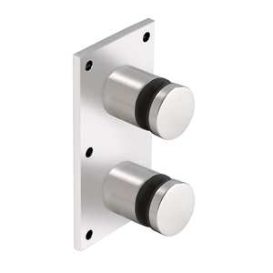 CRL 316 Polished Stainless Steel Standard 2" Glass Rail Standoff Fitting with Mounting Plate