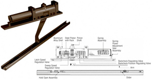 CRL Dark Bronze Norton® 7900 Series Hold Open Right Hand Interior Door Closer