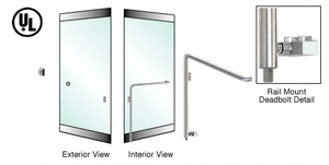 CRL-Blumcraft® Brushed Stainless Left Hand Reverse Rail Mount Keyed Access "Z" Exterior Bottom Securing Deadbolt Handle