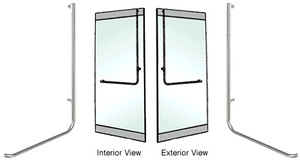 CRL-Blumcraft® Polished Stainless Right Hand Reverse Rail Mount "D" Exterior Top Securing Dummy Handle